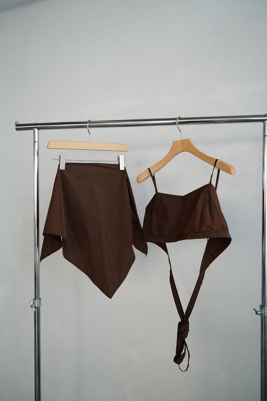 Check Wrap Set / BROWN