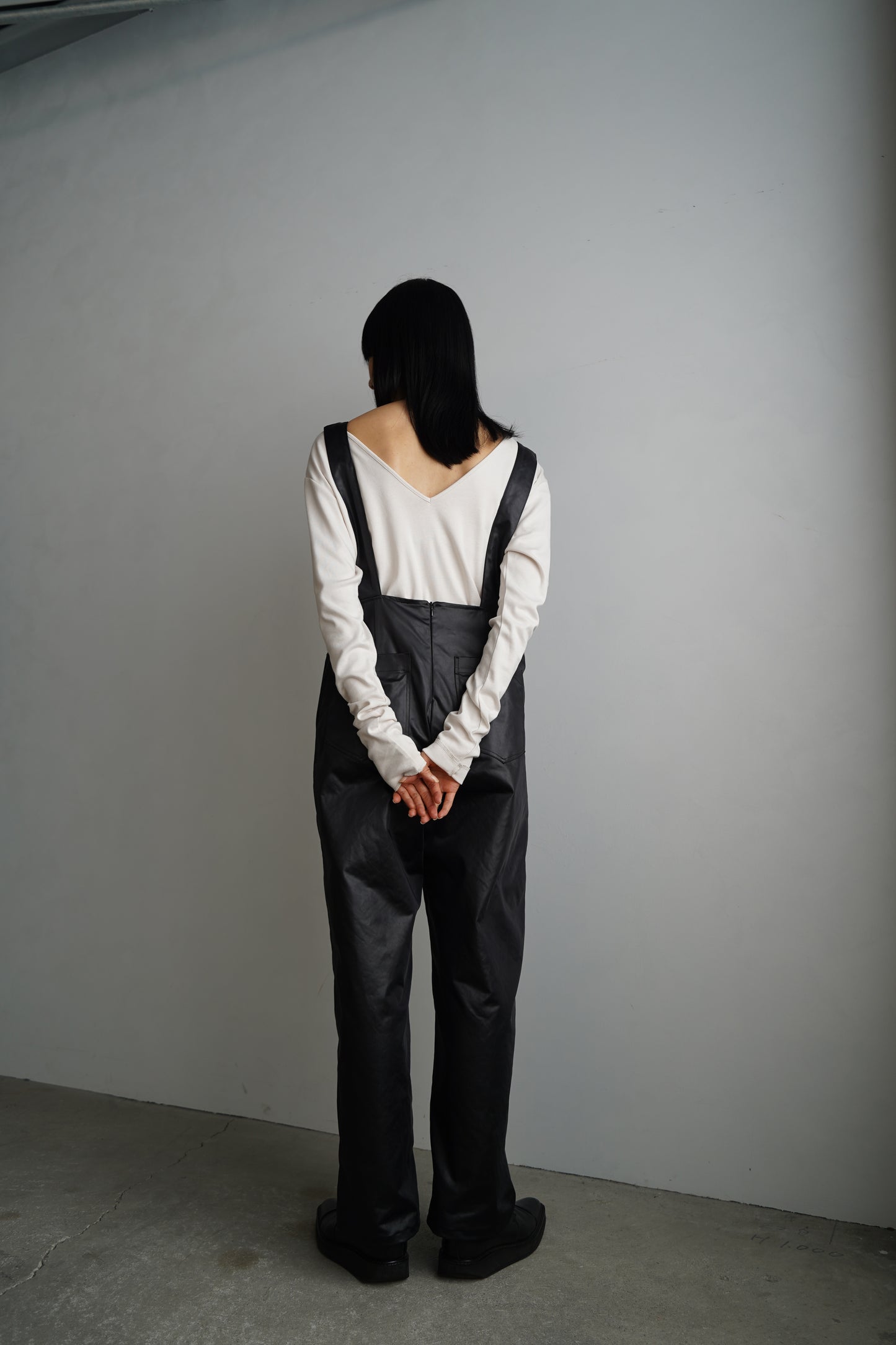 Ecoleather Salopette / BLACK -10月5-10日発送-