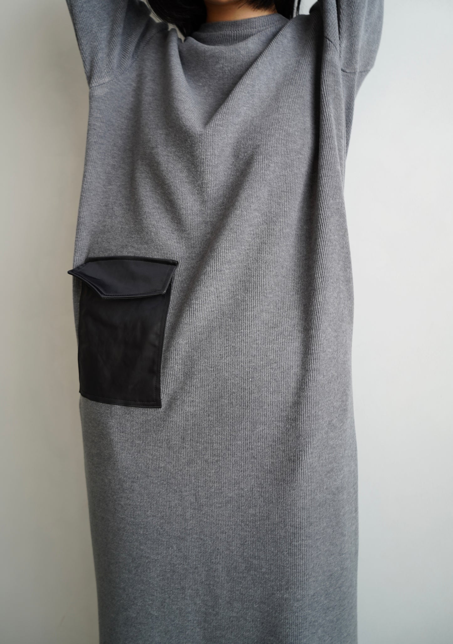 Rib Jersey Dress / CHARCOAL -7日以内発送-