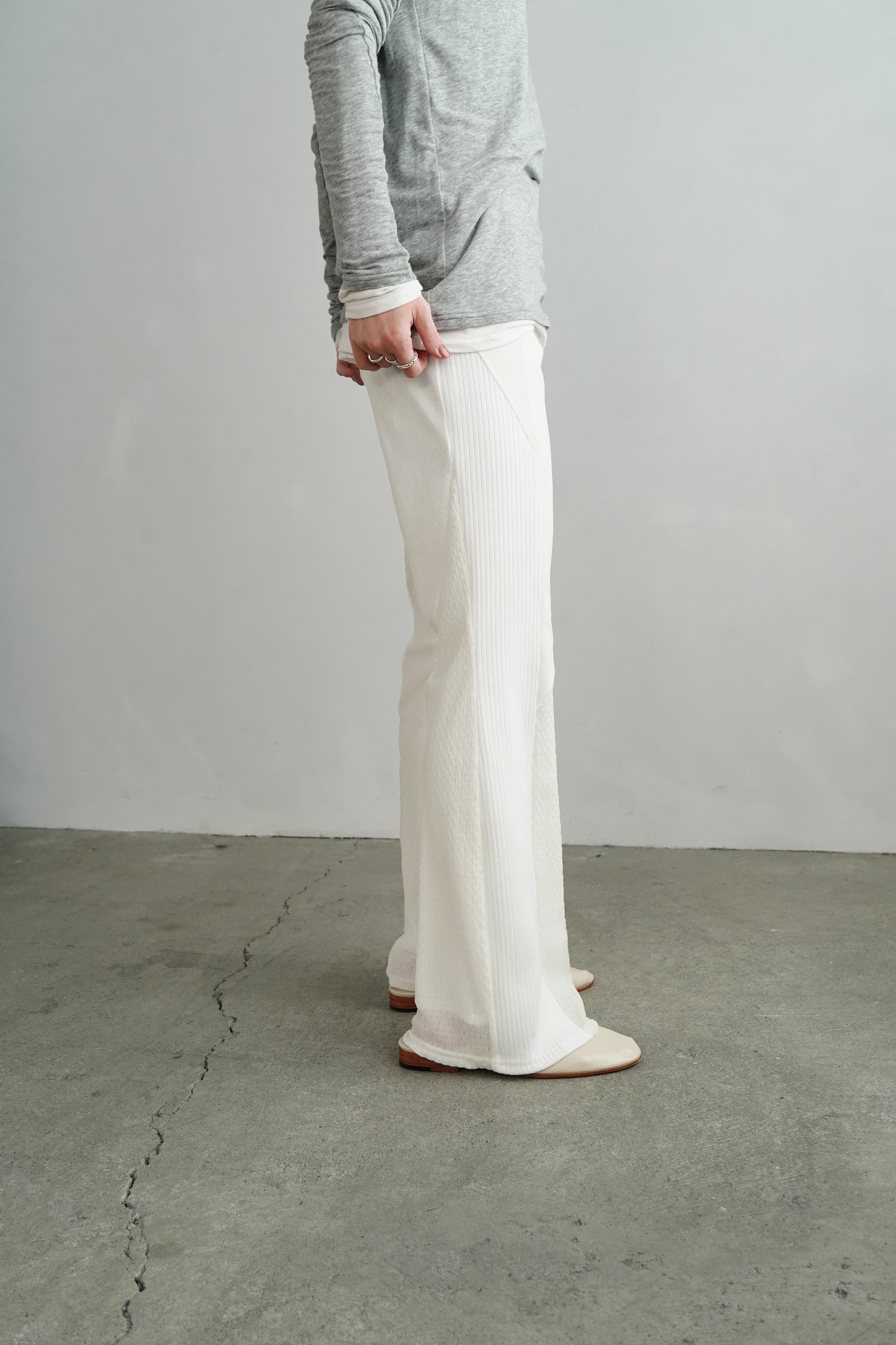 Textured Lace Pants / WHITE