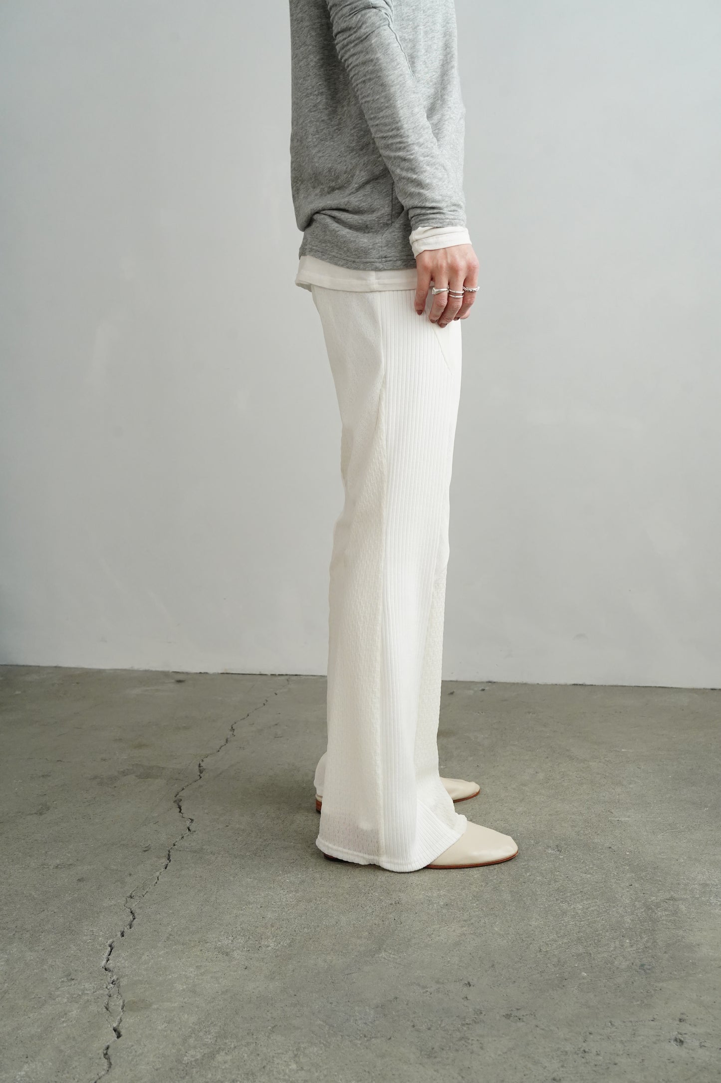 Textured Lace Pants / WHITE