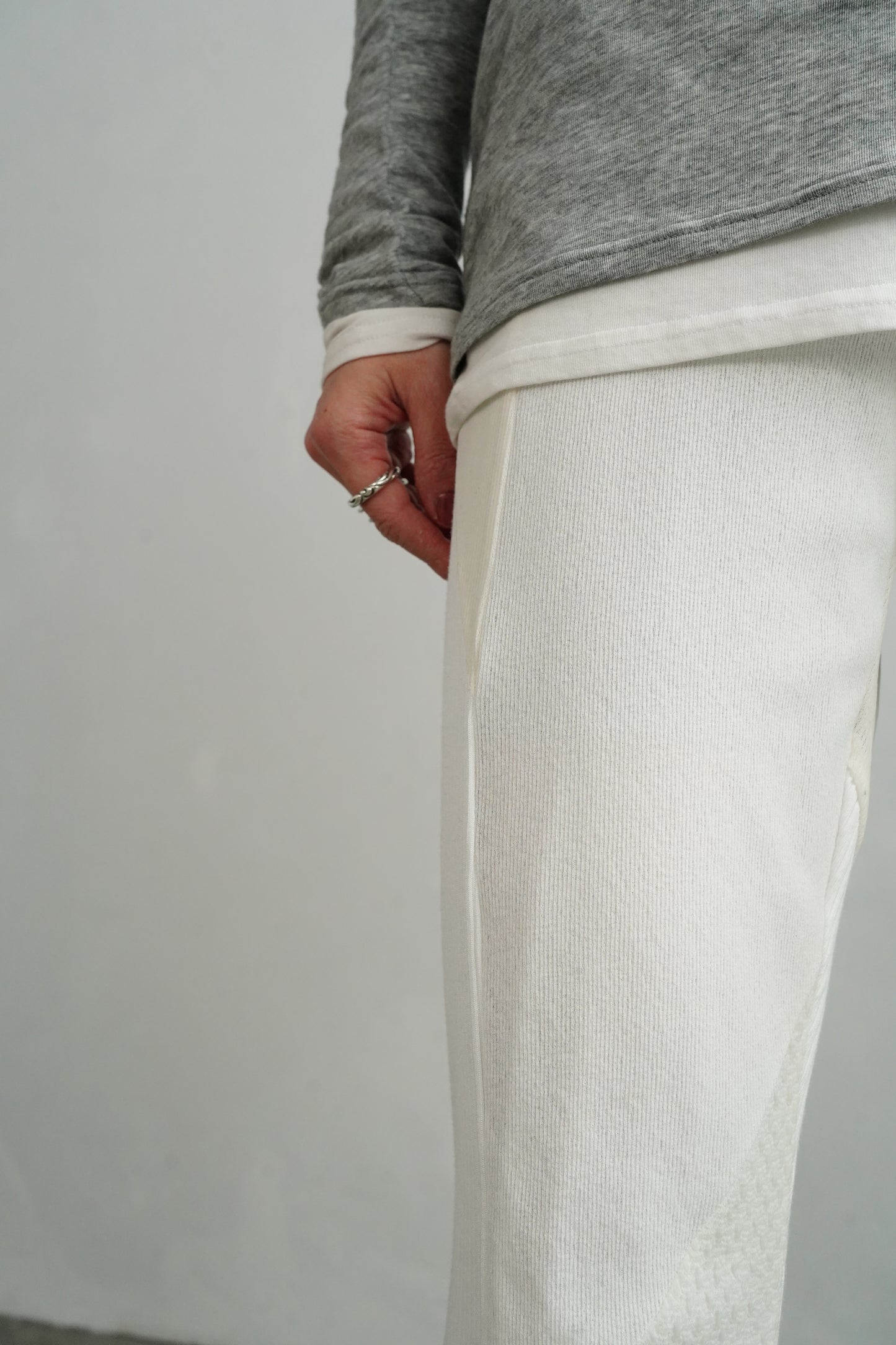 Textured Lace Pants / WHITE