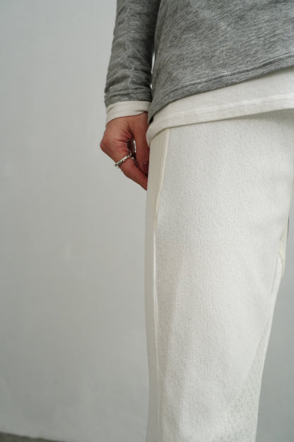 Textured Lace Pants / WHITE