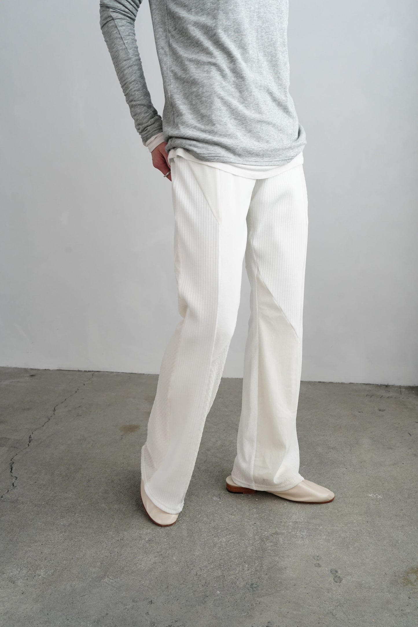 Textured Lace Pants / WHITE