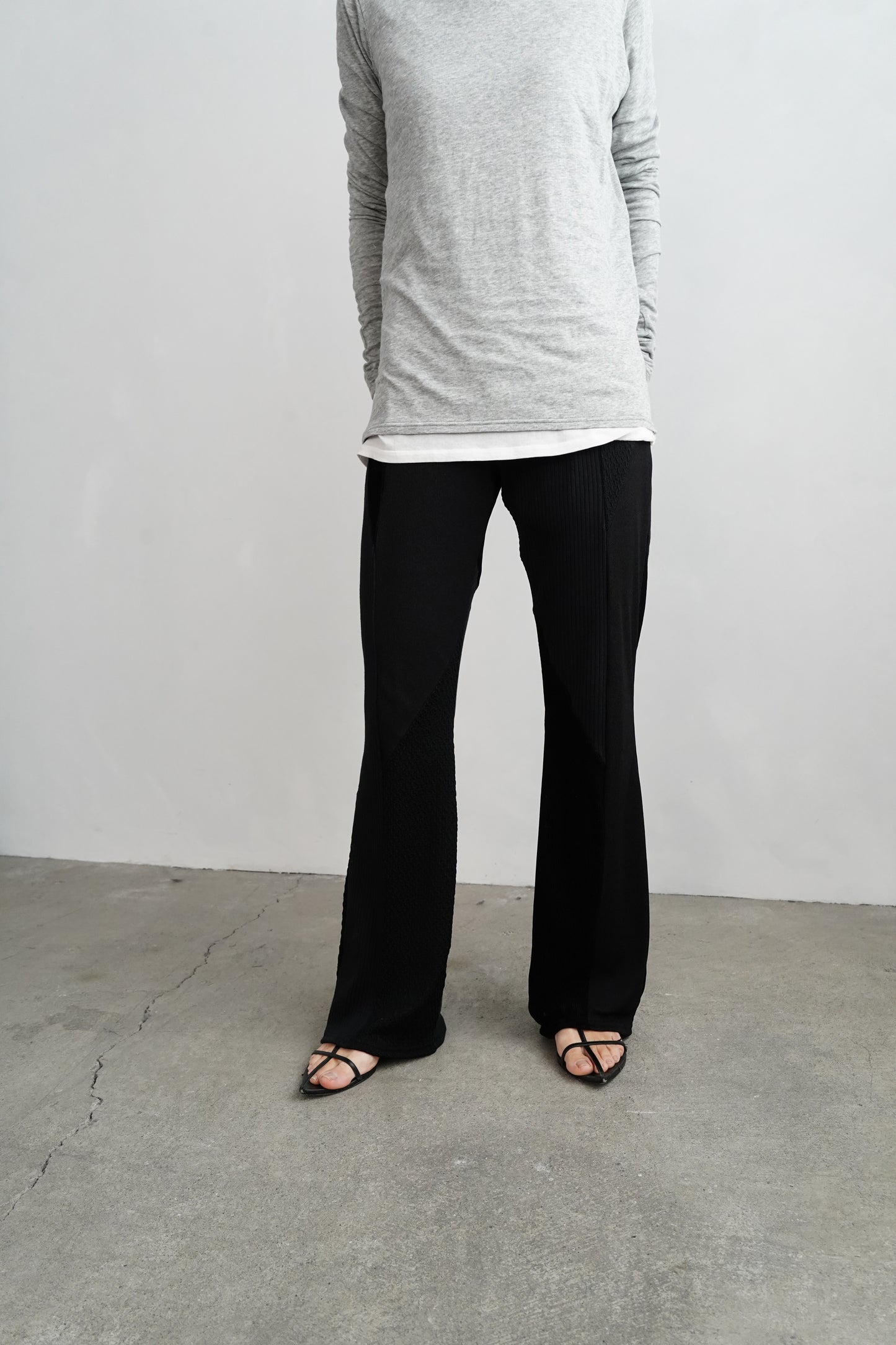 【SAMPLE SALE】Textured Lace Pants/BLACK(162㎝丈)