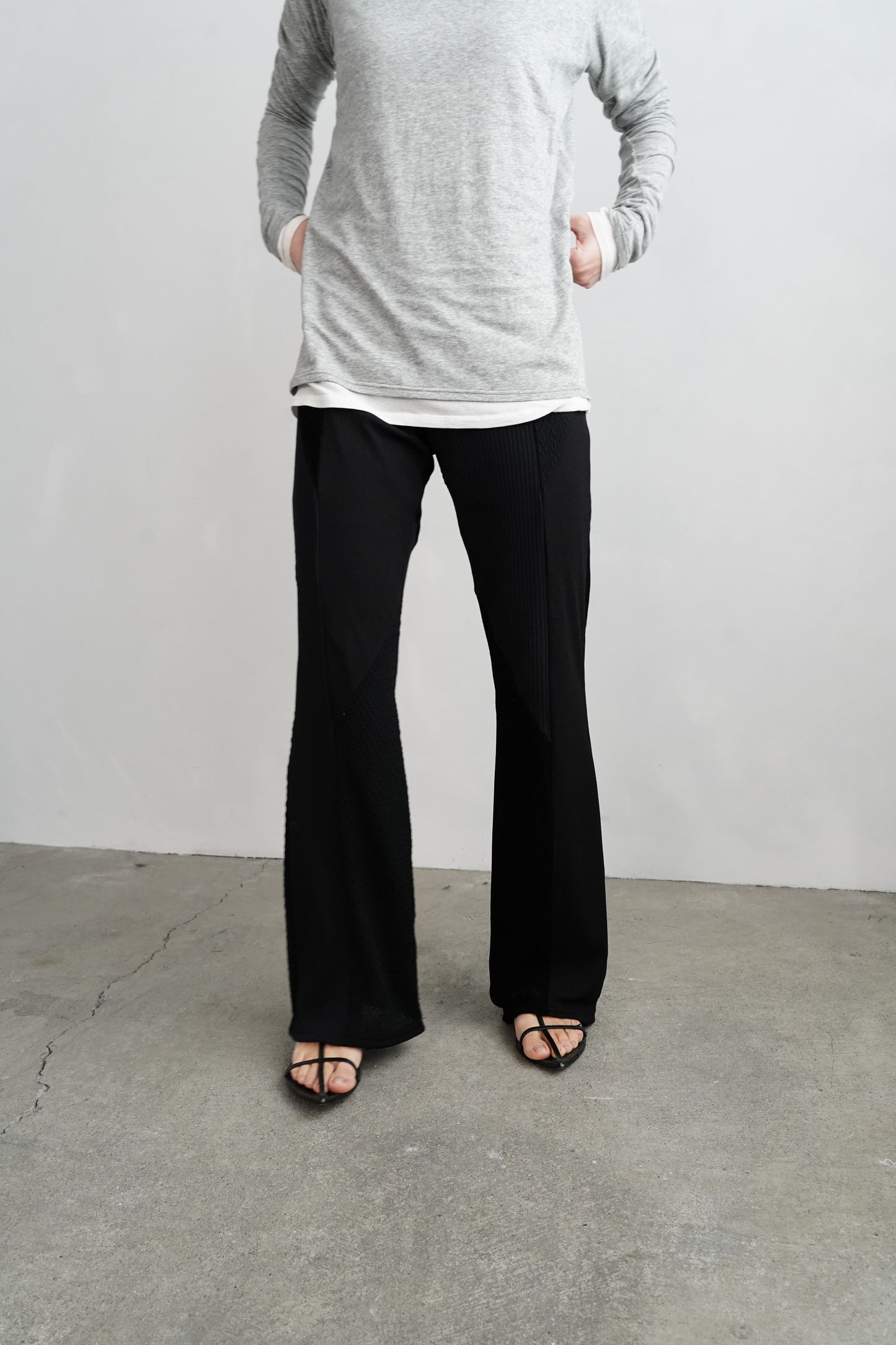 【SAMPLE SALE】Textured Lace Pants/BLACK(162㎝丈)