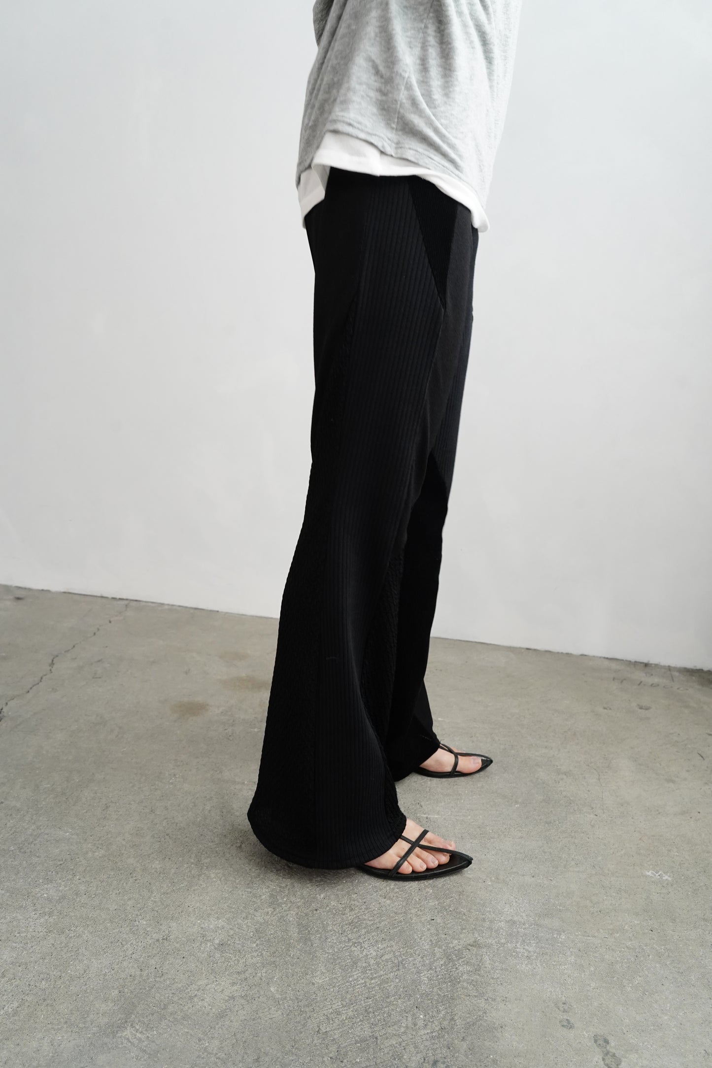 【SAMPLE SALE】Textured Lace Pants/BLACK(162㎝丈)