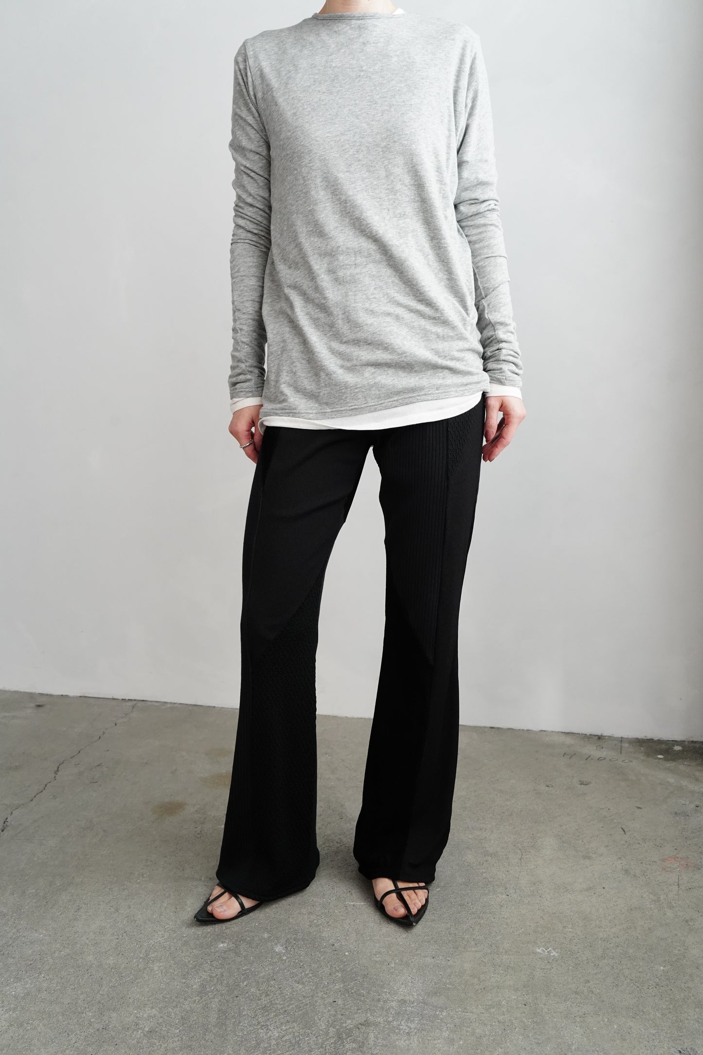 【SAMPLE SALE】Textured Lace Pants/BLACK(162㎝丈)