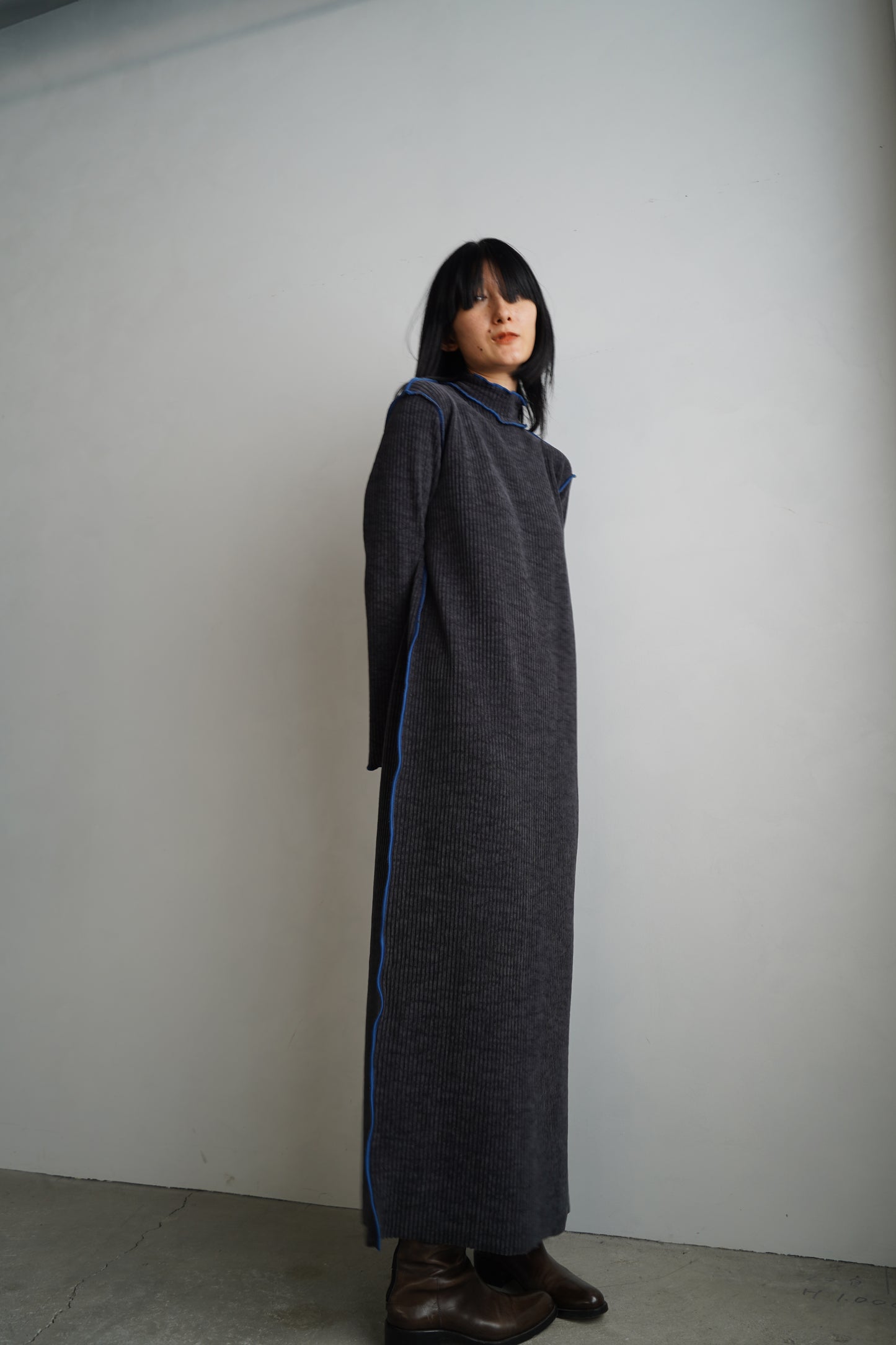 【Restock】Smooth Rib Onepiece / CHARCOAL -11月25-30日発送-