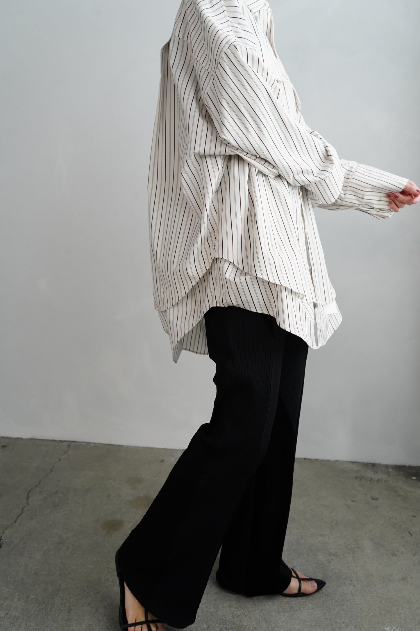 【SAMPLE SALE】Textured Lace Pants/BLACK(162㎝丈)