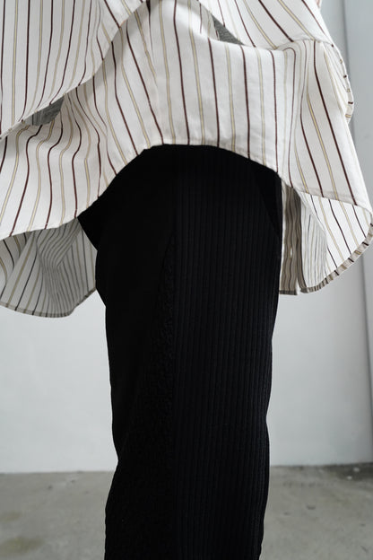 【SAMPLE SALE】Textured Lace Pants/BLACK(162㎝丈)