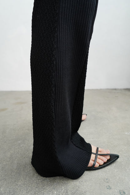 【SAMPLE SALE】Textured Lace Pants/BLACK(162㎝丈)