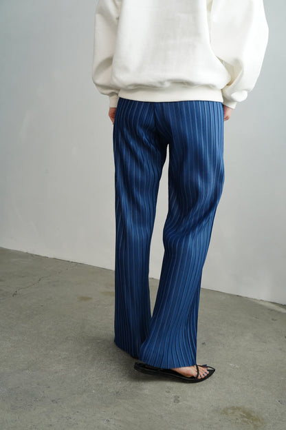 Pleats Wrap Skirt Pants / BLUE
