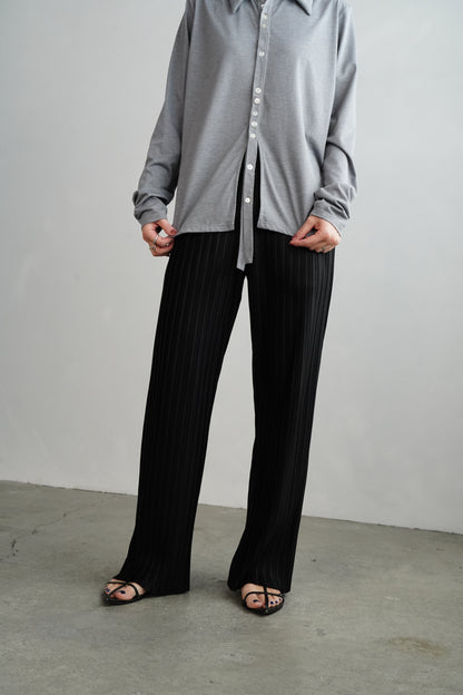 Pleats Wrap Skirt Pants / BLACK -4月24日発送-