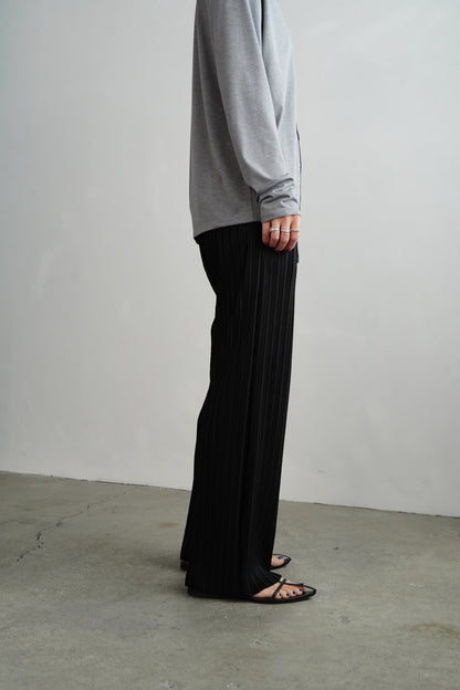 Pleats Wrap Skirt Pants / BLACK -4月24日発送-