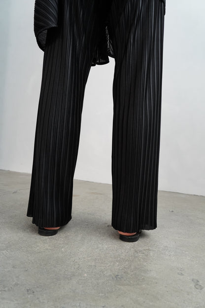 Pleats Wrap Skirt Pants / BLACK -4月24日発送-