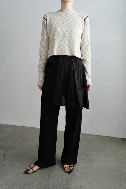 Pleats Wrap Skirt Pants / BLACK -4月24日発送-