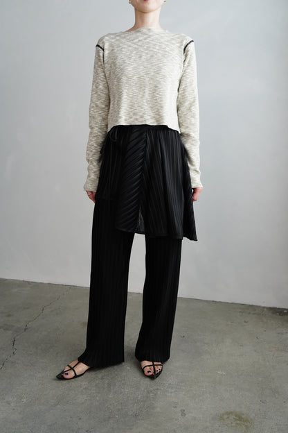 Pleats Wrap Skirt Pants / BLACK -4月24日発送-