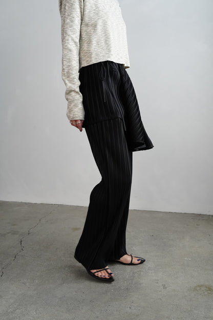 Pleats Wrap Skirt Pants / BLACK -4月24日発送-