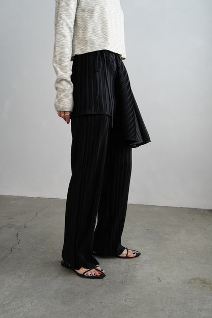 Pleats Wrap Skirt Pants / BLACK -4月24日発送-