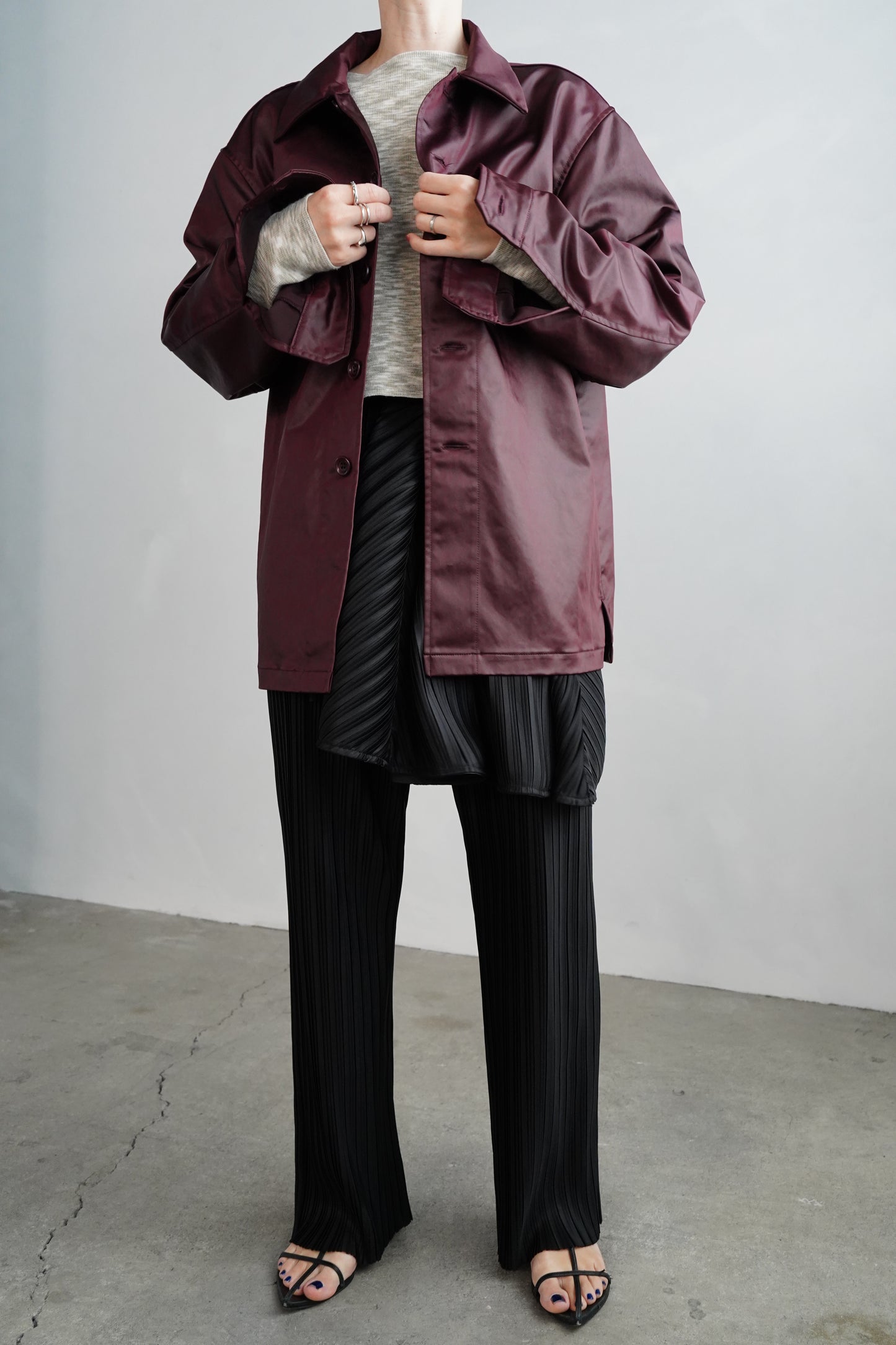 Pleats Wrap Skirt Pants / BLACK -4月24日発送-