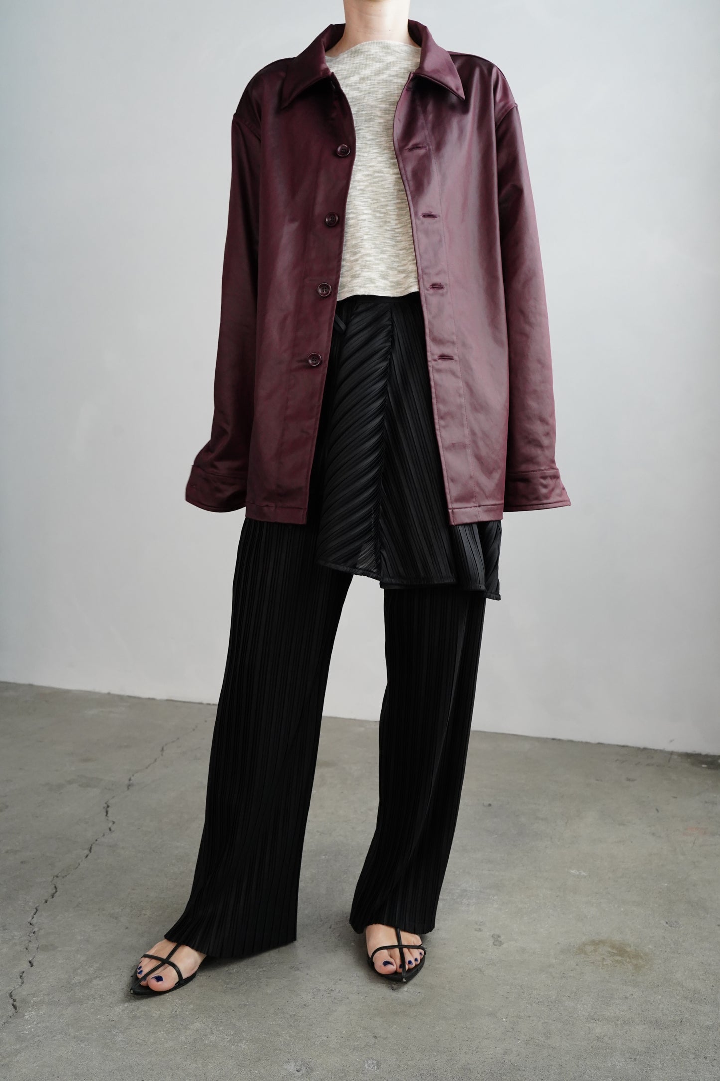 Pleats Wrap Skirt Pants / BLACK -4月24日発送-