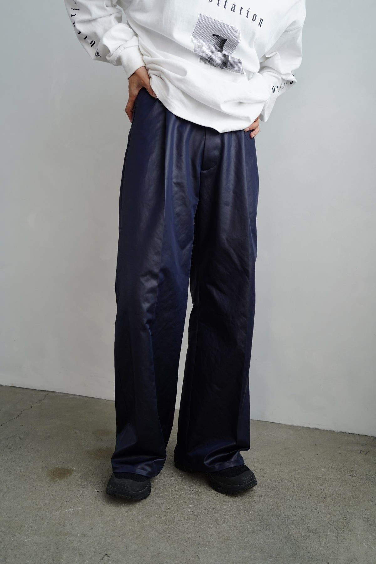 Arti Leather Pants / NAVY -10月31日発送-