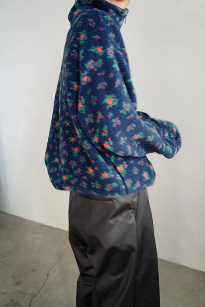 Flower Half-Zip Jacket / NAVY -11月25日発送-