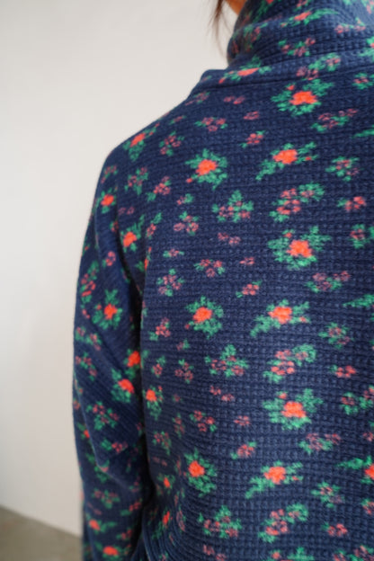 Flower Half-Zip Jacket / NAVY -11月25日発送-