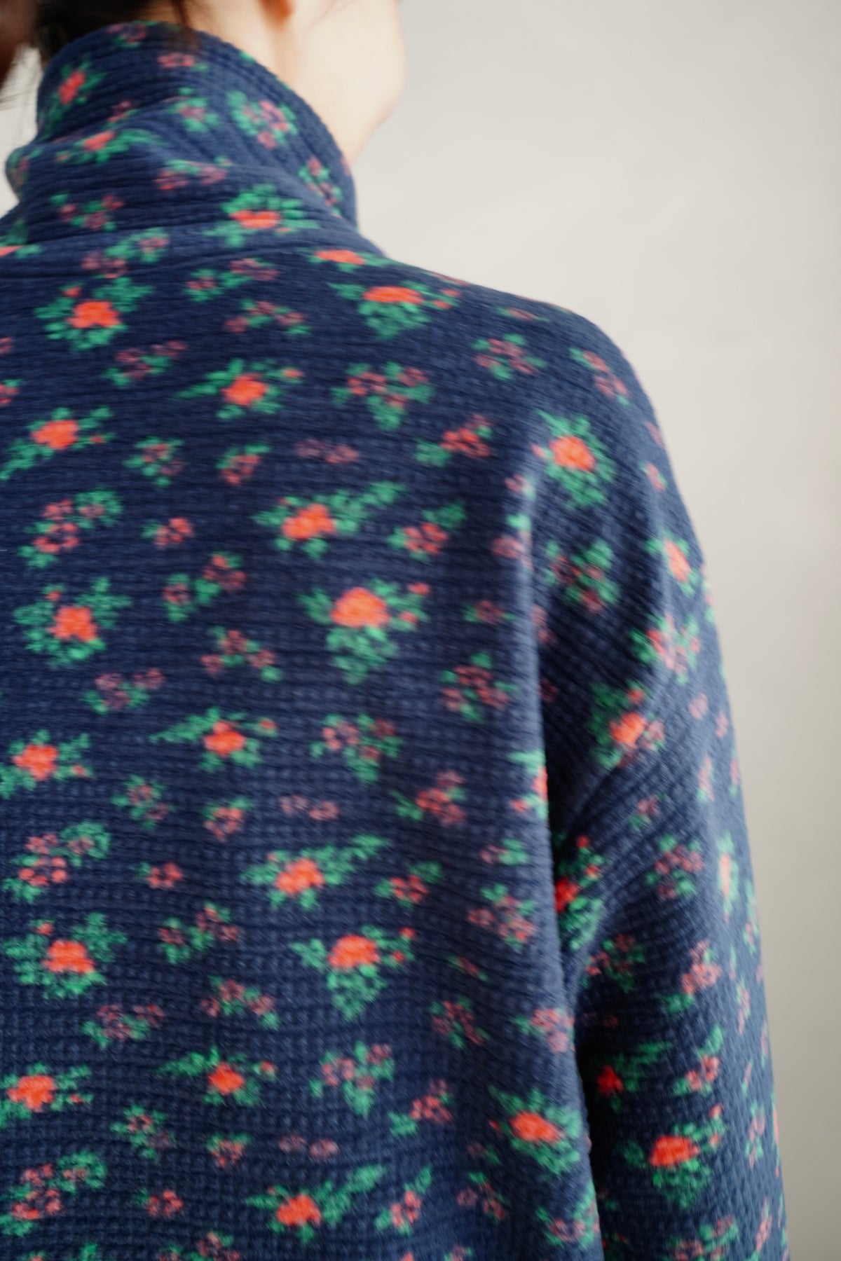 Flower Half-Zip Jacket / NAVY -11月25日発送-