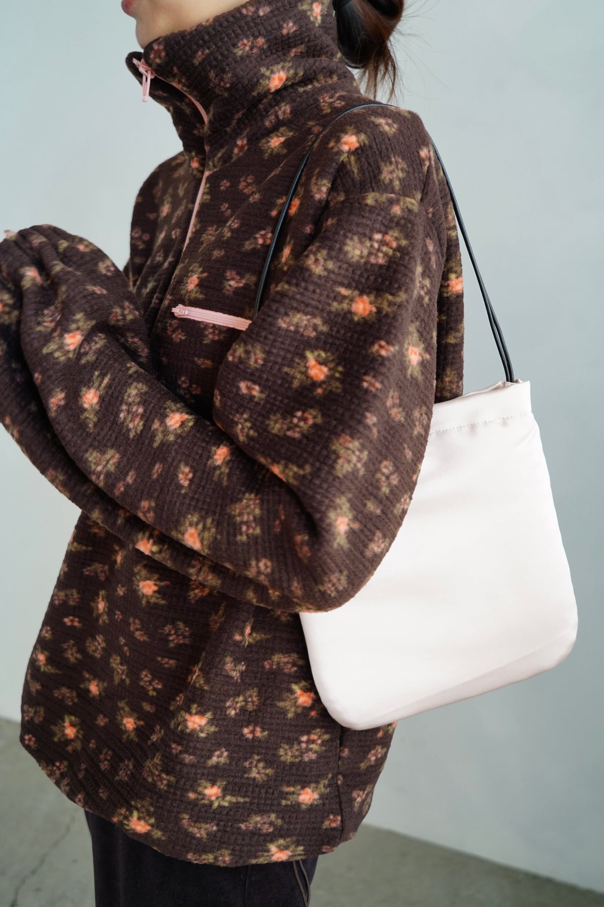 Flower  Half-Zip Jacket / BROWN -11月25日発送-