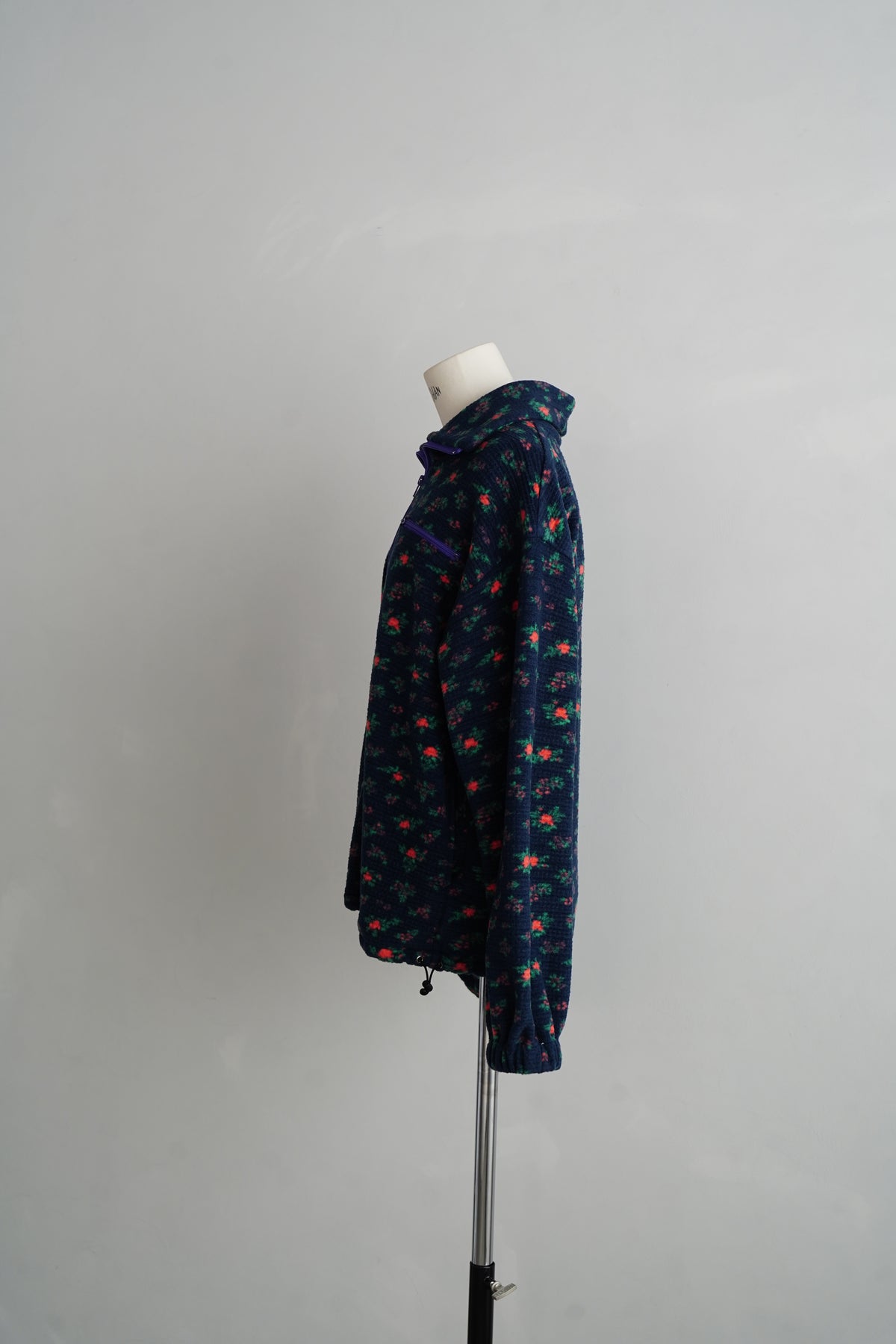 Flower Half-Zip Jacket / NAVY -11月25日発送-