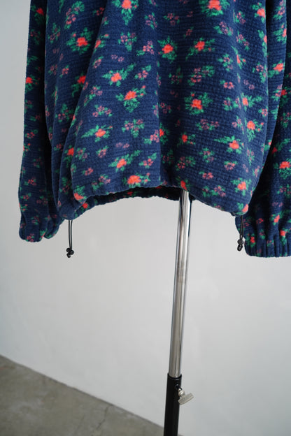 Flower Half-Zip Jacket / NAVY -11月25日発送-