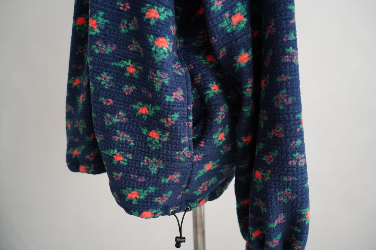 Flower Half-Zip Jacket / NAVY -11月25日発送-