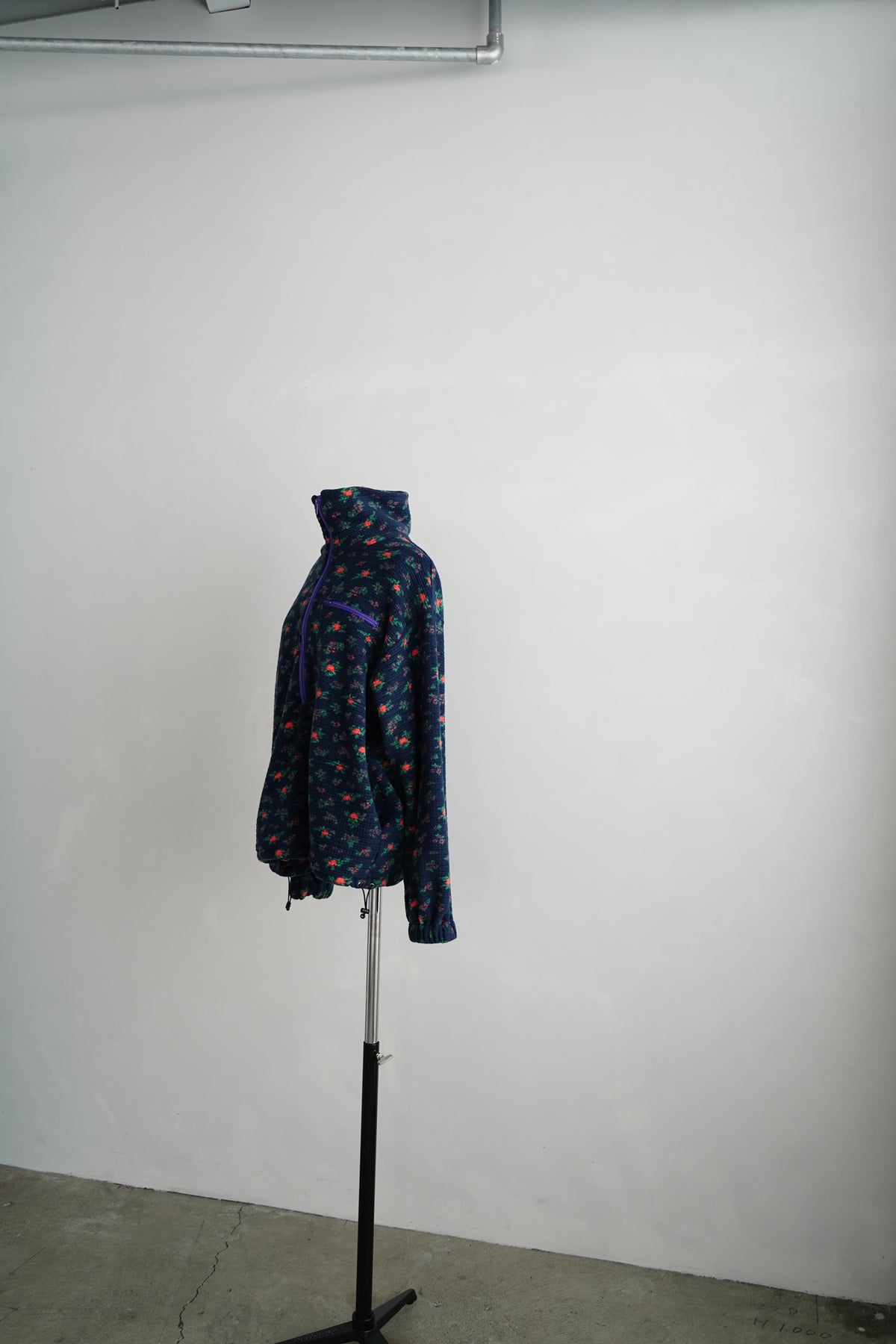 Flower Half-Zip Jacket / NAVY -11月25日発送-