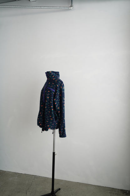 Flower Half-Zip Jacket / NAVY -11月25日発送-