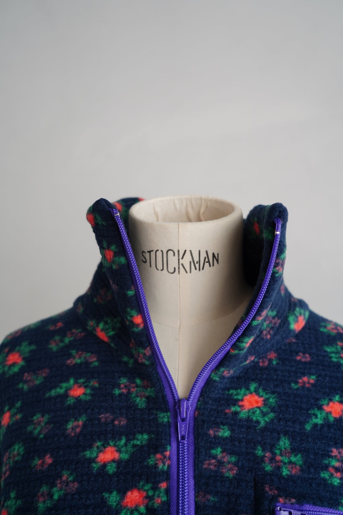 Flower Half-Zip Jacket / NAVY -11月25日発送-