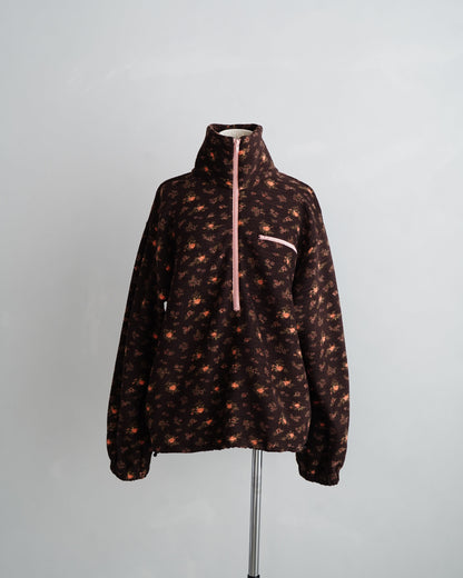 Flower  Half-Zip Jacket / BROWN -11月25日発送-