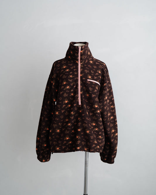Flower  Half-Zip Jacket / BROWN -11月25日発送-