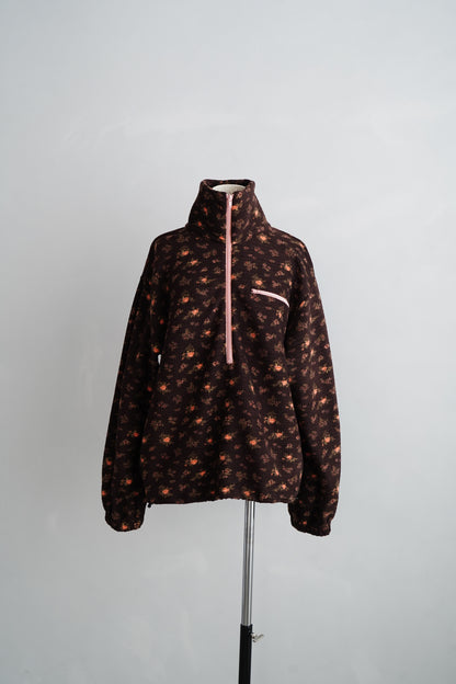 Flower  Half-Zip Jacket / BROWN -11月25日発送-