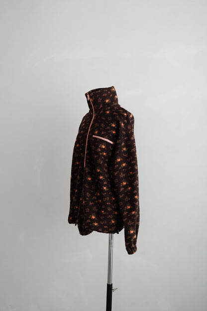 Flower  Half-Zip Jacket / BROWN -11月25日発送-