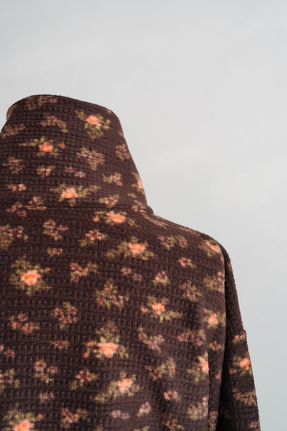 Flower  Half-Zip Jacket / BROWN -11月25日発送-