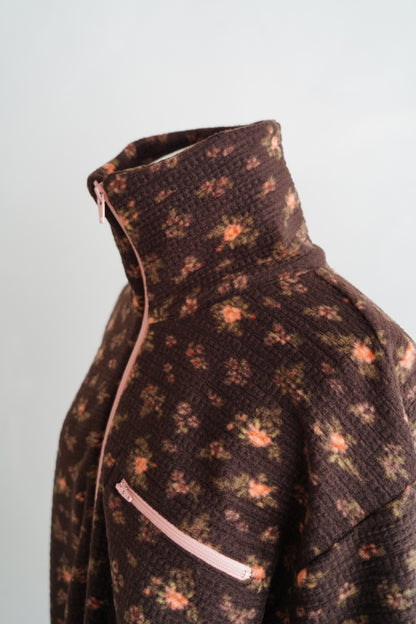 Flower  Half-Zip Jacket / BROWN -11月25日発送-
