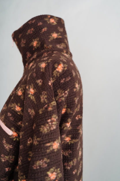 Flower  Half-Zip Jacket / BROWN -11月25日発送-