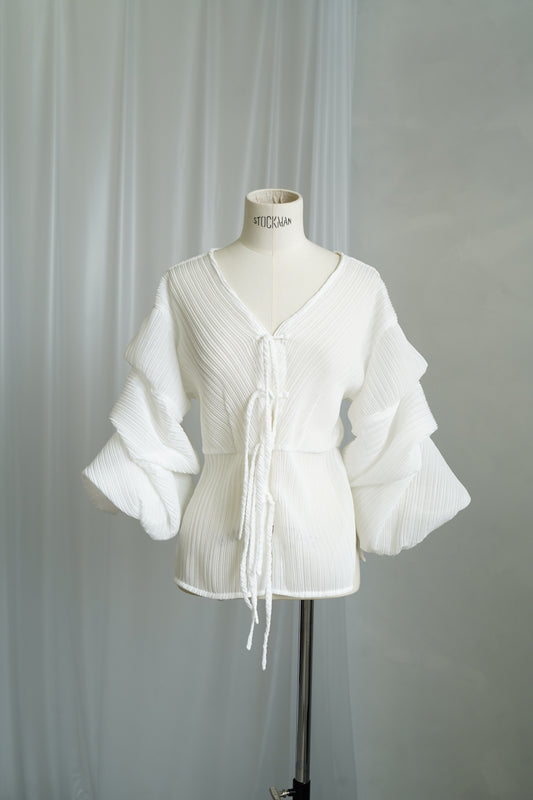 Pleats Tops / WHITE -8月20-22日発送-【7月18日12時までの期間限定販売】