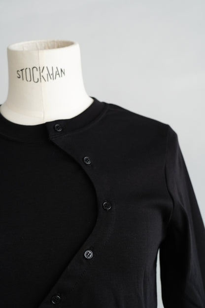Asymmetric Buttons Cardigan / BLACK
