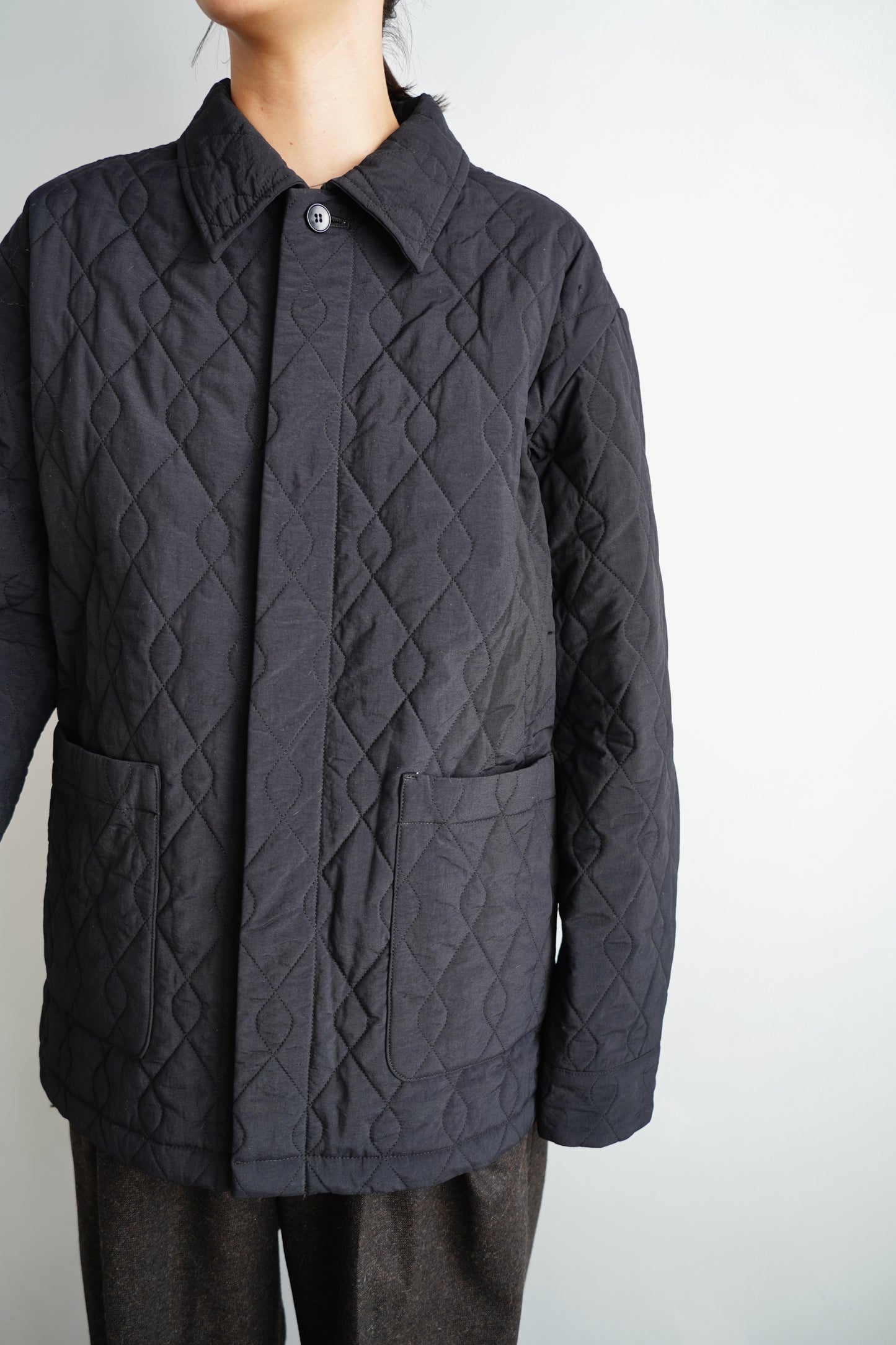 Quilted Middle Jacket / BLACK