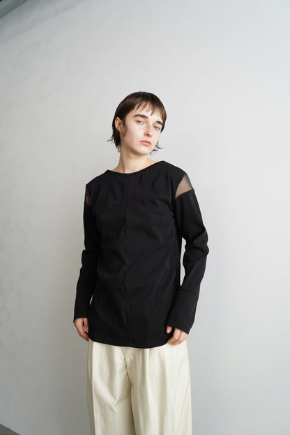 Fries Organdy Tops / BLACK -3日以内発送-