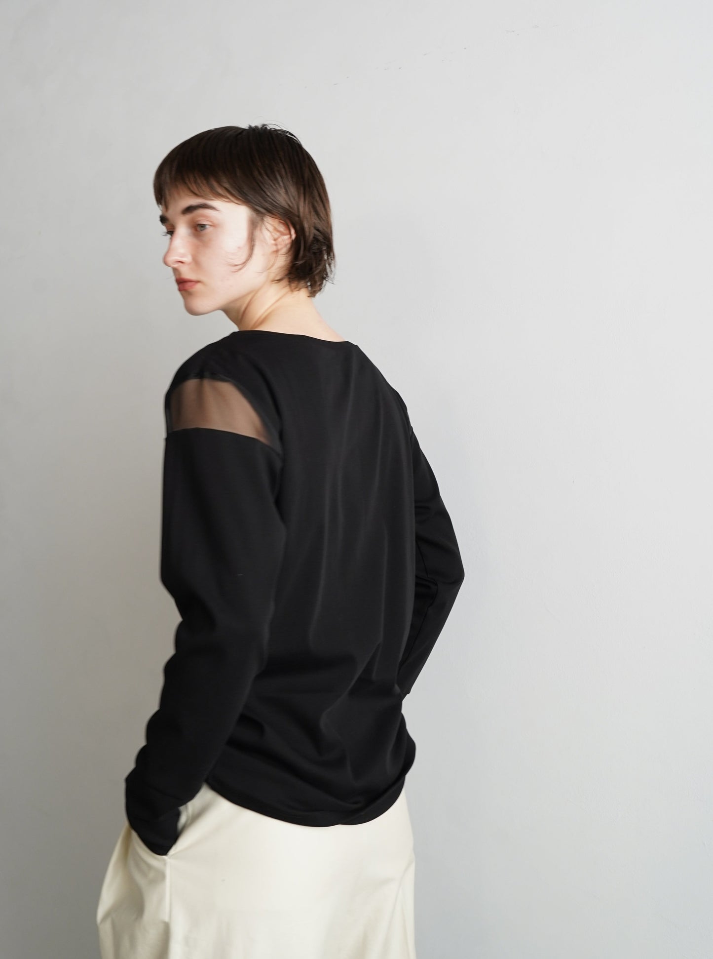 Fries Organdy Tops / BLACK -3日以内発送-