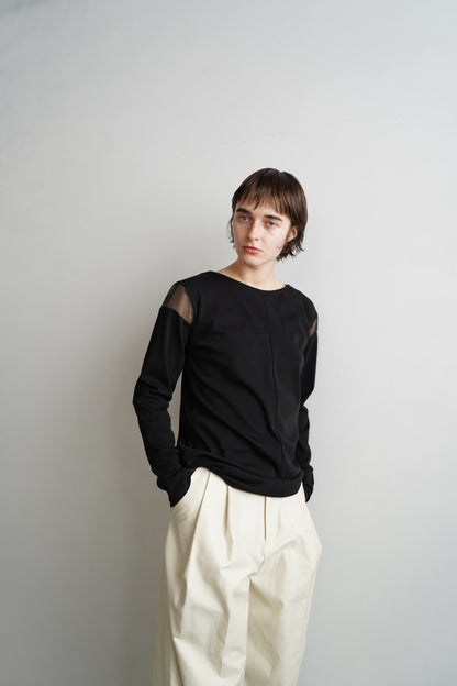 Fries Organdy Tops / BLACK -3日以内発送-